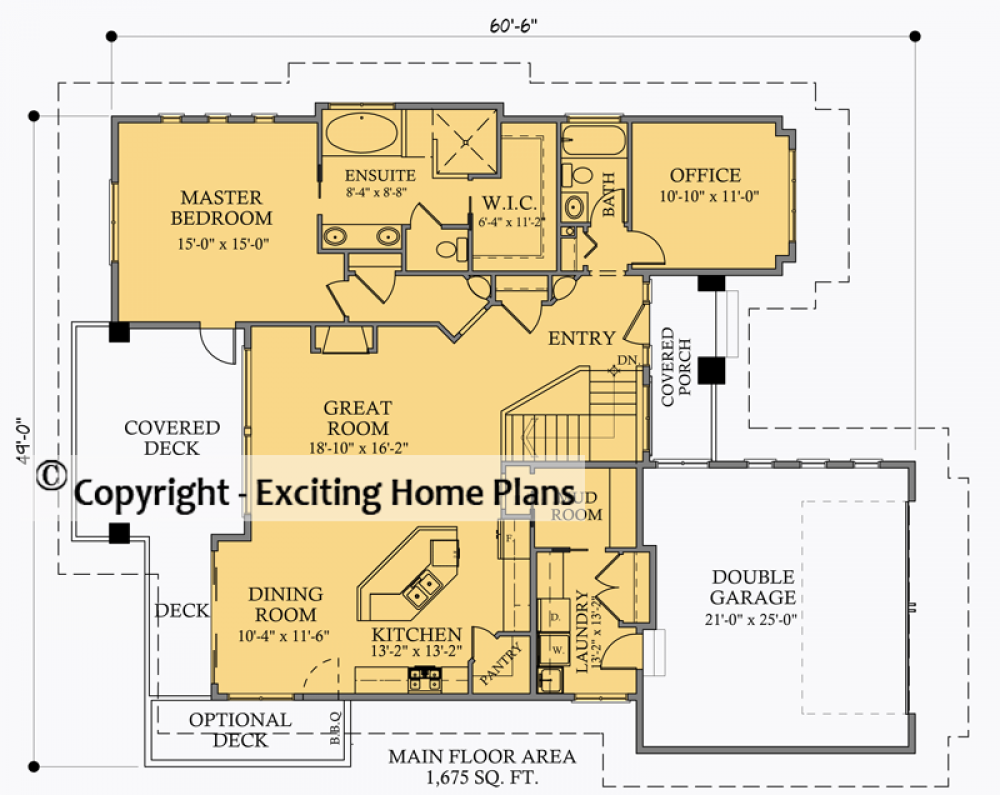 House Plan E1028-10 Main Floor Plan