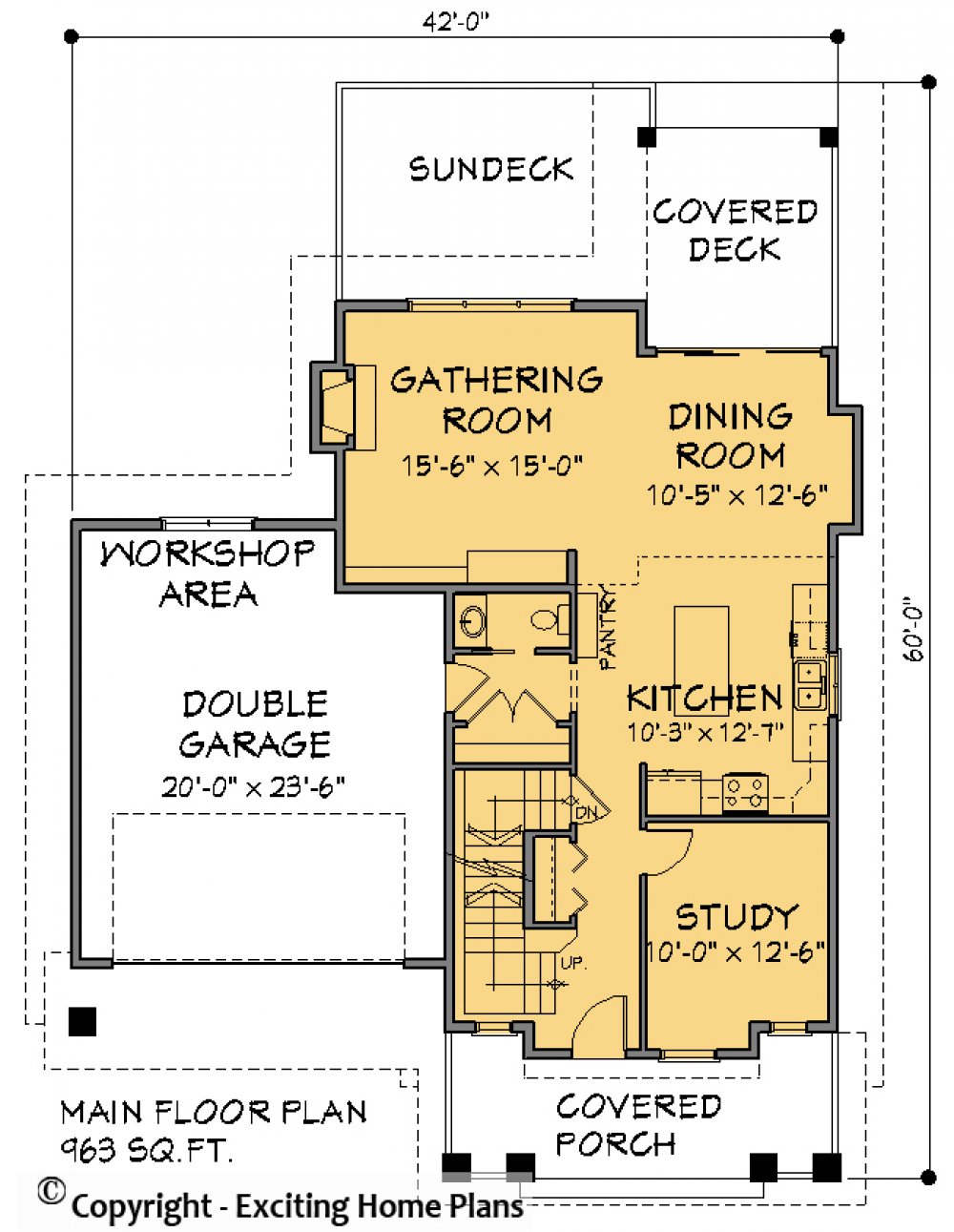 House Plan E1307-10 Main Floor Plan