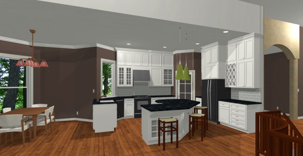 House Plan E1233-10 Interior Kitchen 3D Area