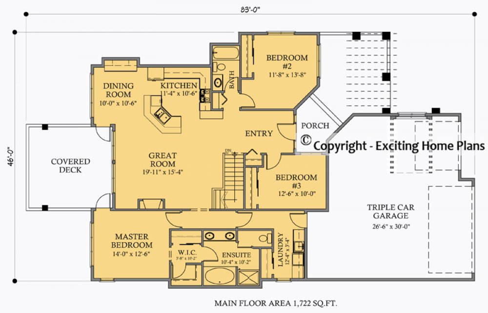 House Plan E1061-10 Main Floor Plan