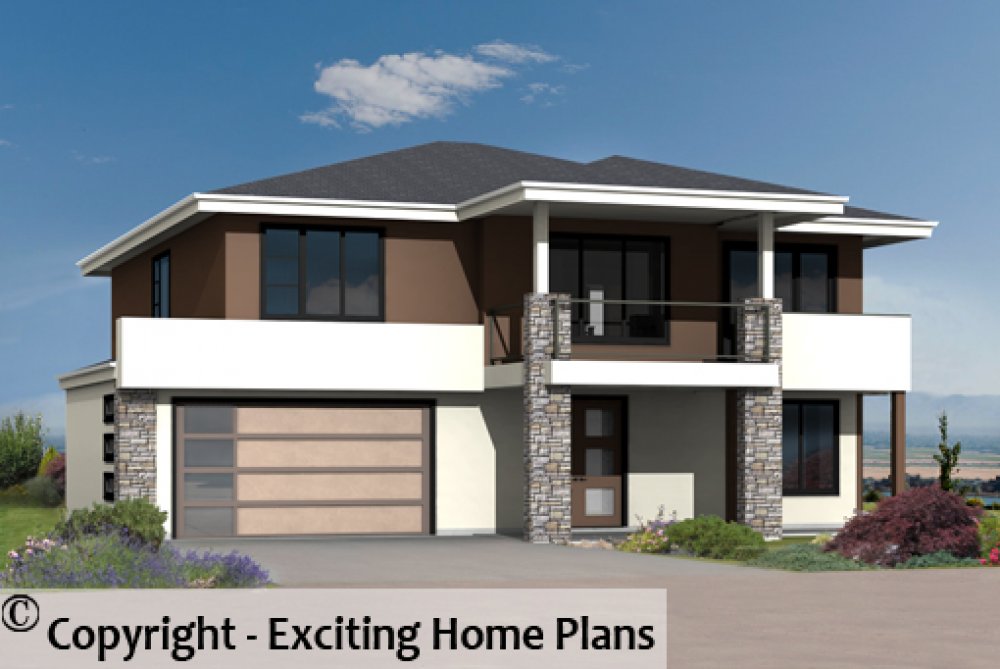 House Plan E1732-10 Front 3D View
