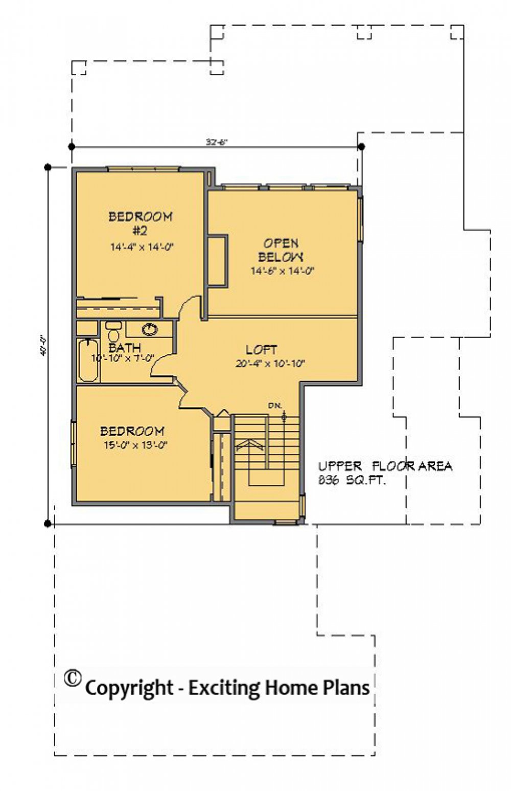House Plan E1166-10 Upper Floor Plan