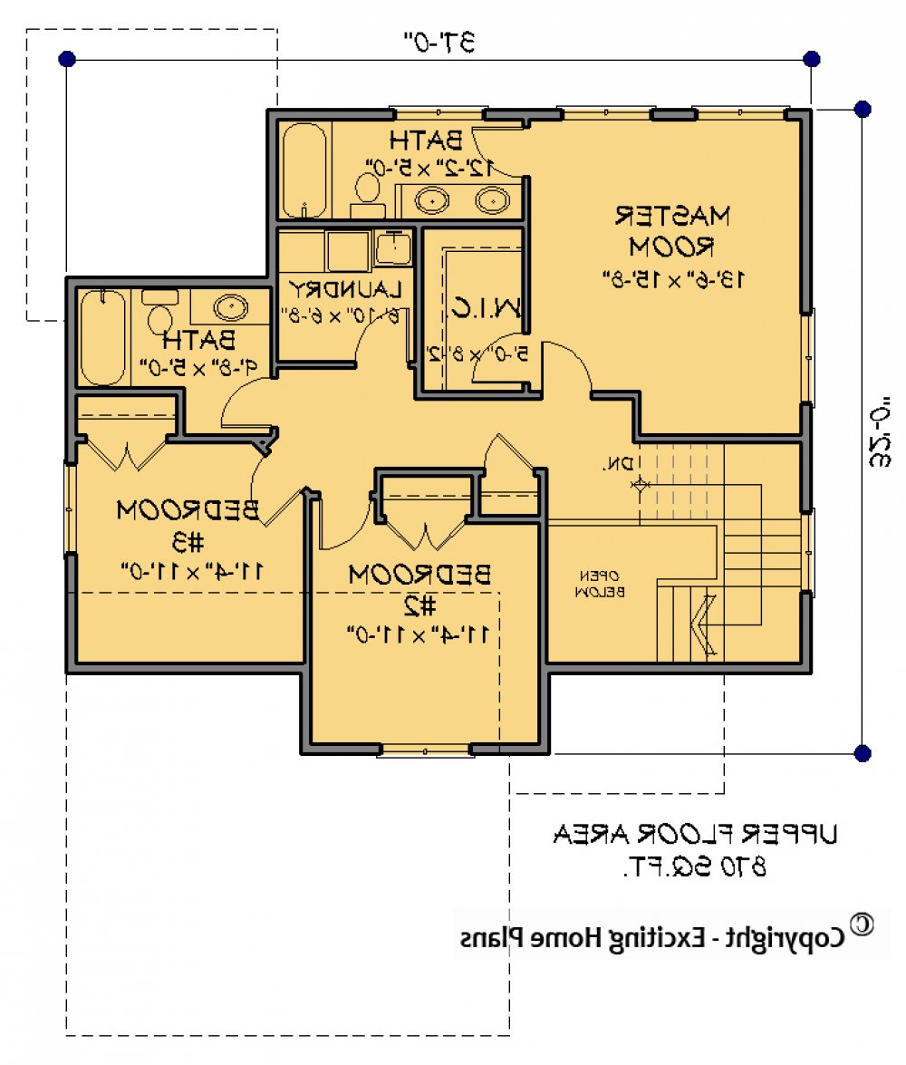 House Plan E1569-10 Lower Floor Plan REVERSE