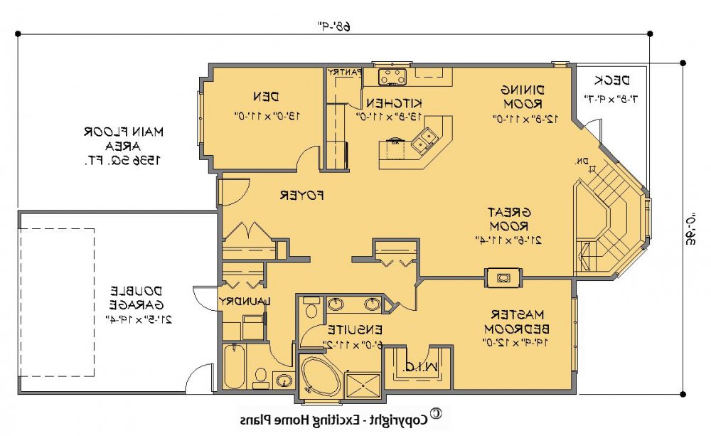 House Plan E1228-10 Main Floor Plan REVERSE