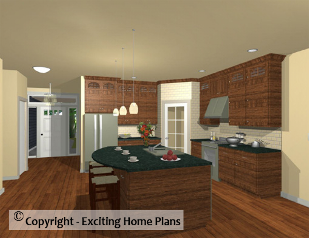 House Plan E1055-10 Interior Kitchen 3D Area