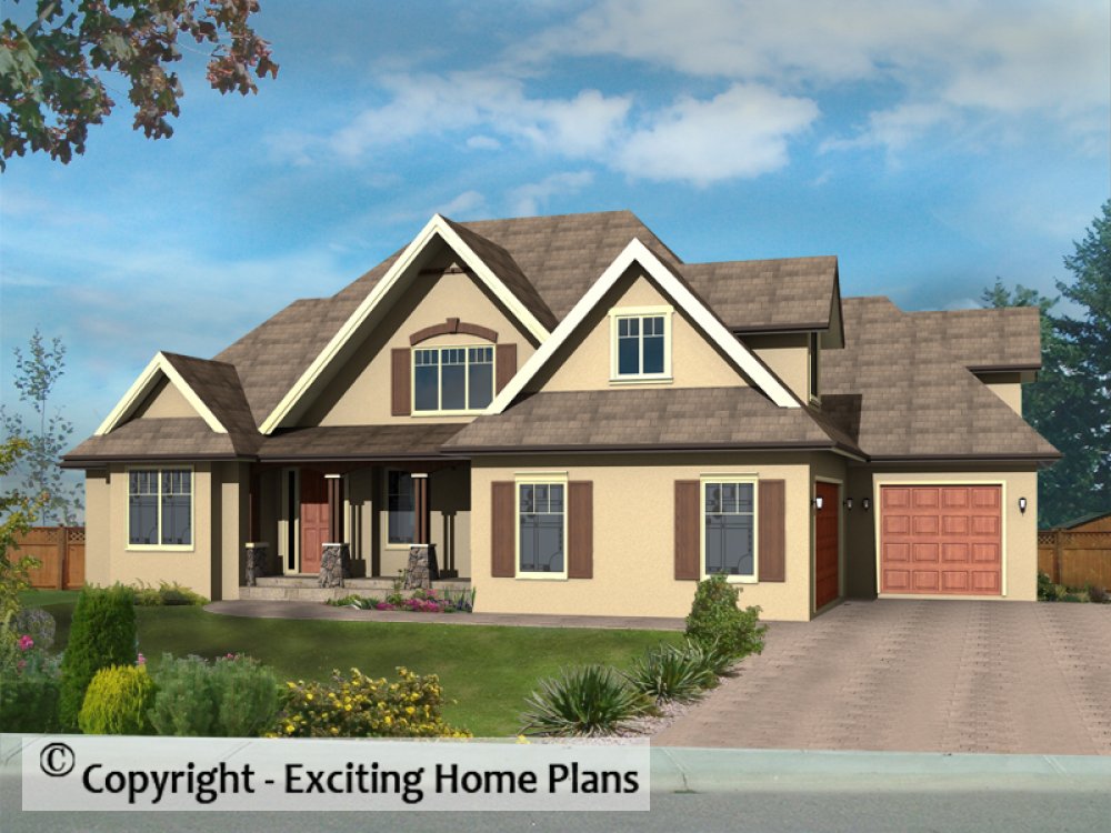 House Plan E1073-11 Front 3D View