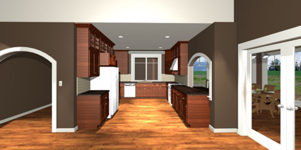 House Plan E1080-10  Interior Kitchen 3D Area
