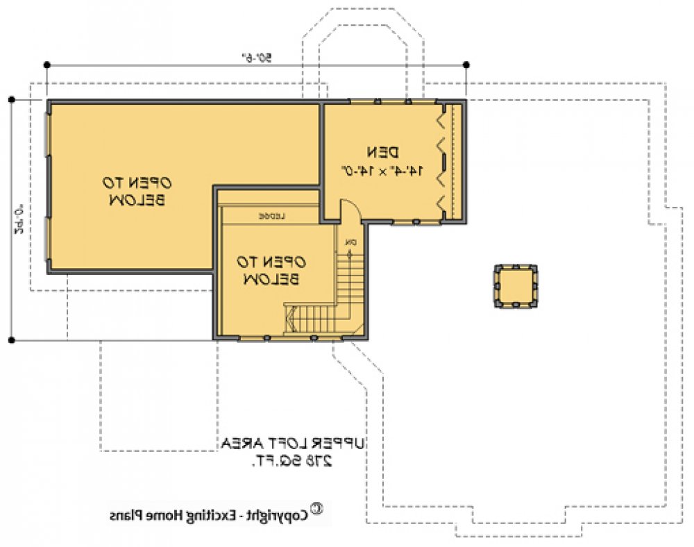 House Plan E1172-10 Upper Floor Plan REVERSE