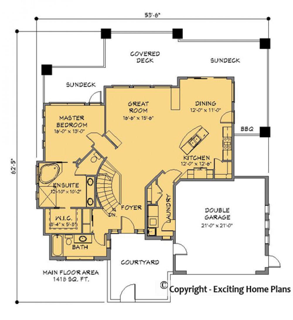 House Plan E1093-10 Main Floor Plan