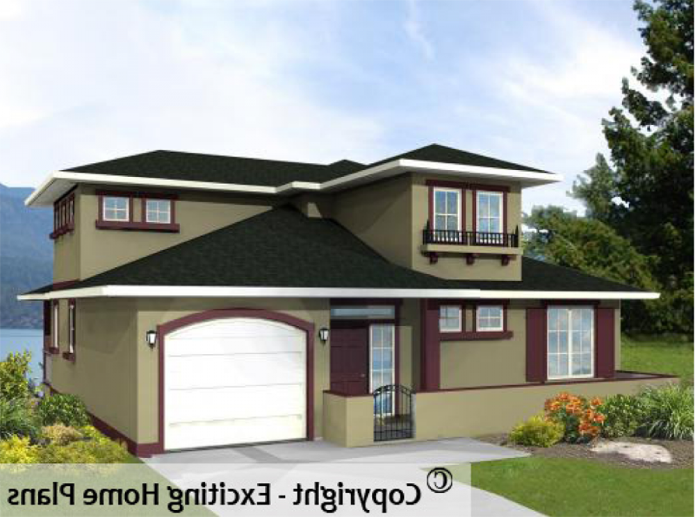 House Plan E1011-10 Exterior 3D View REVERSE