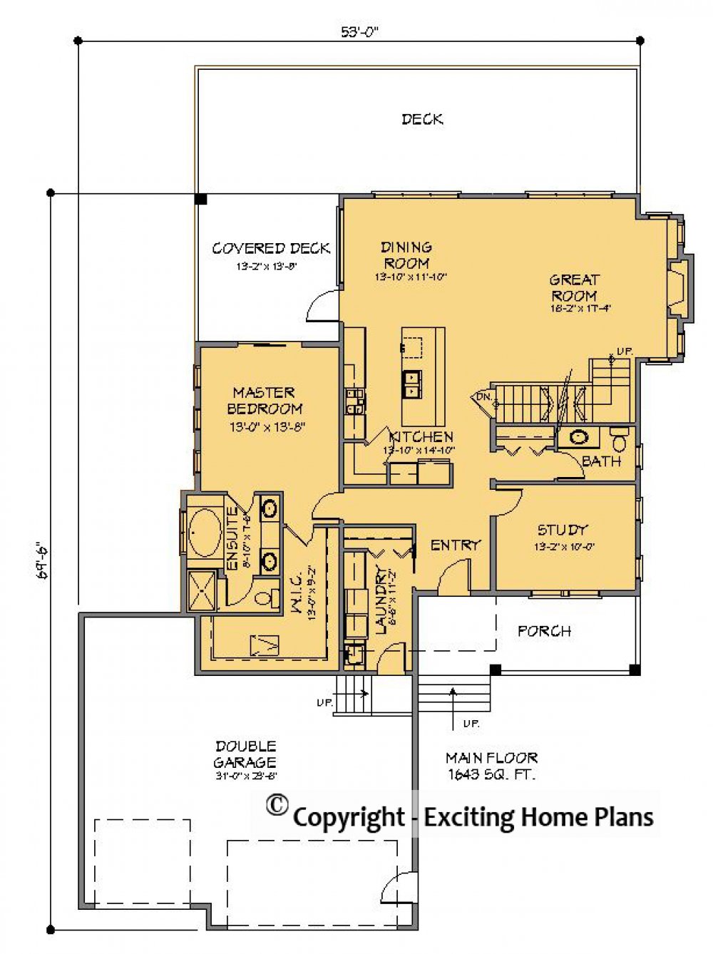 House Plan E1322-10 Main Floor Plan