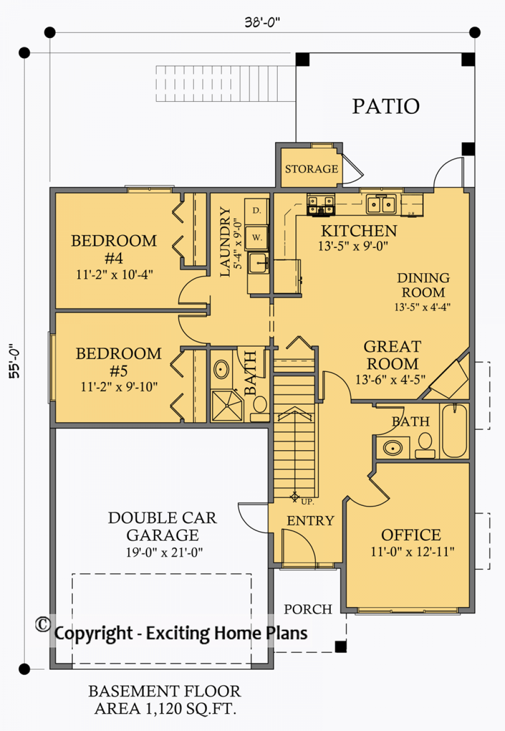 House Plan E1042-10  Lower Floor Plan