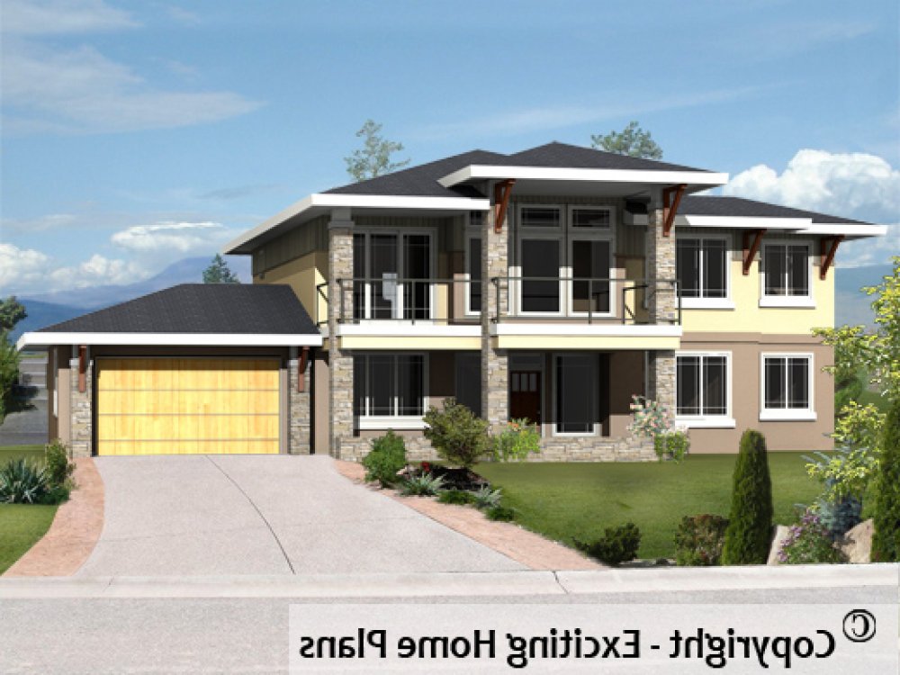 House Plan E1336-10 Exterior 3D View REVERSE