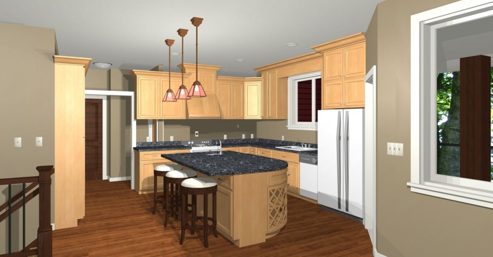 House Plan E1538-10 Interior Kitchen 3D Area
