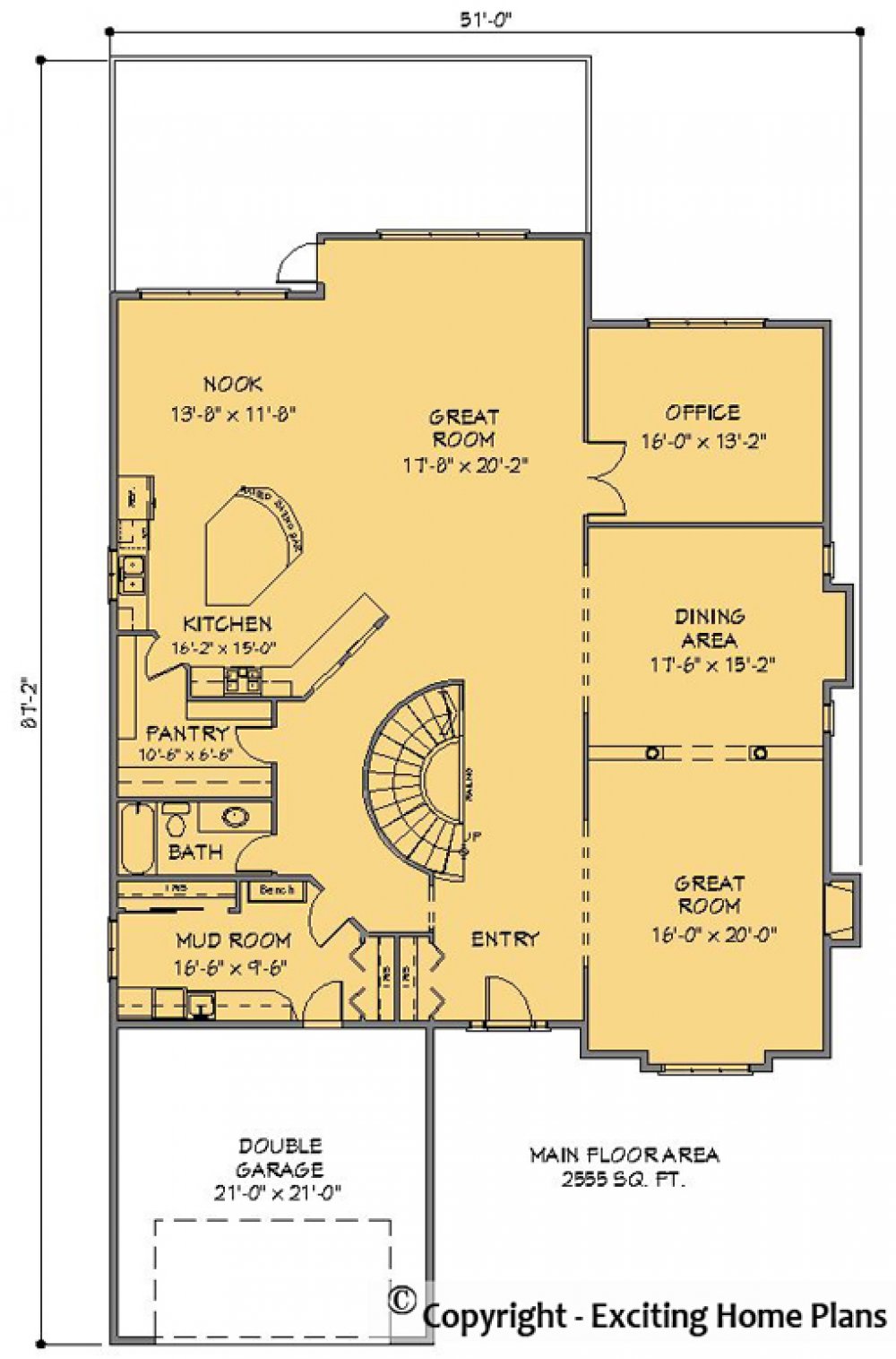 House Plan E1098-10 Main Floor Plan