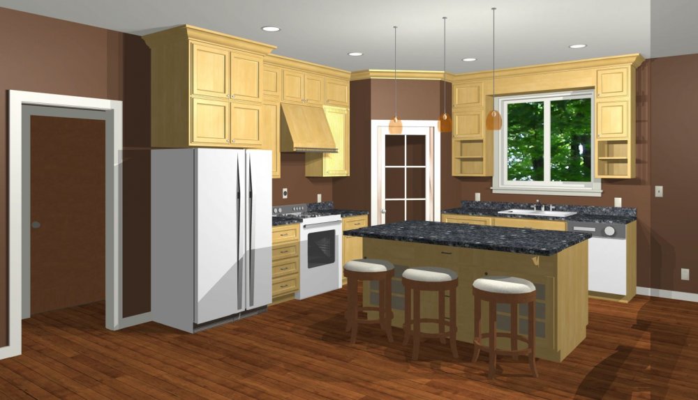 House Plan E1574-10 Interior Kitchen 3D Area