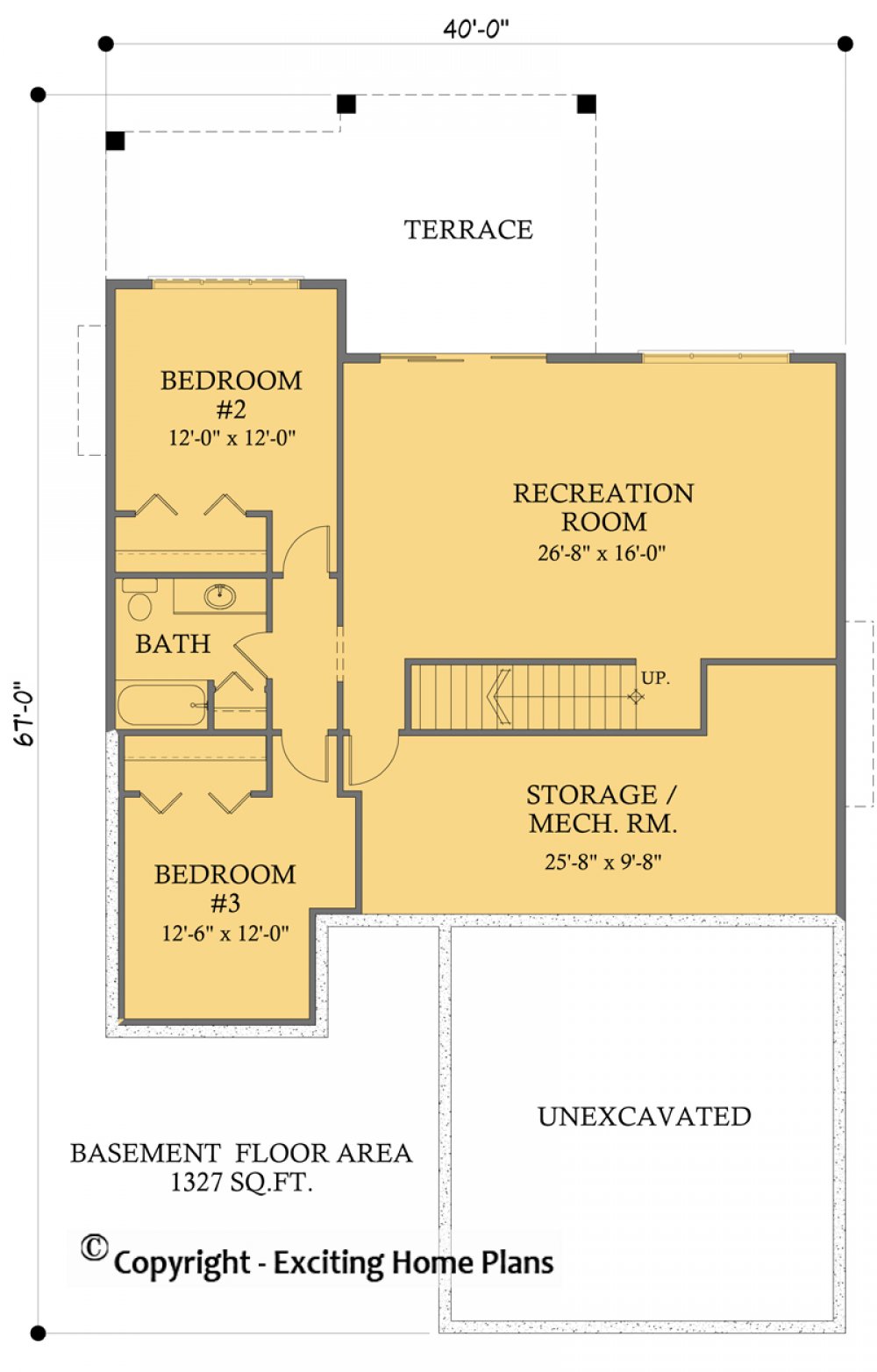 House Plan E1602-10 Lower Floor Plan