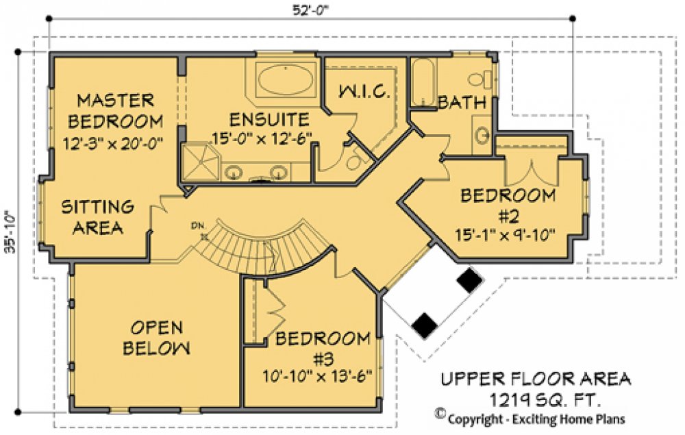 House Plan E1177-10 Upper Floor Plan