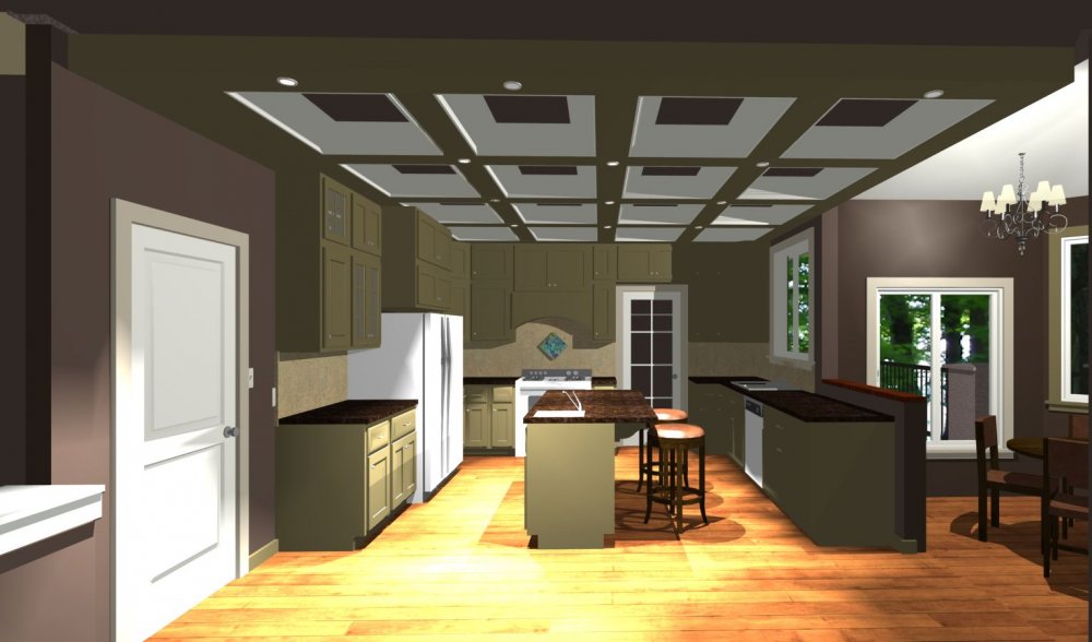 House Plan E1172-10 Interior Kitchen 3D Area