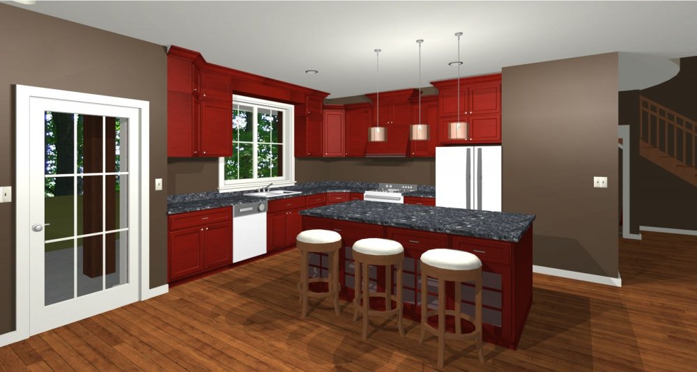 House Plan E1478-10 Interior Kitchen 3D Area