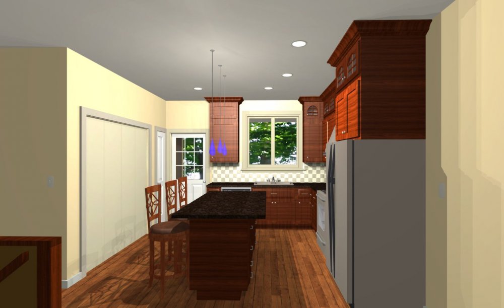 House Plan E1152-10 Interior Kitchen 3D Area