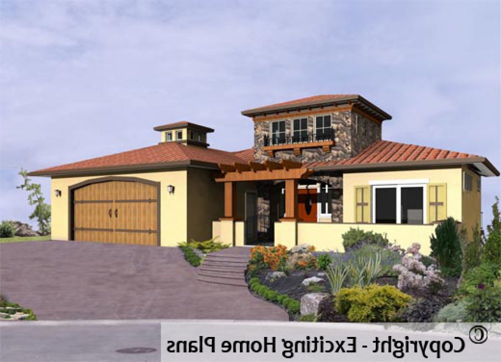 House Plan E1173-10 Exterior 3D View REVERSE