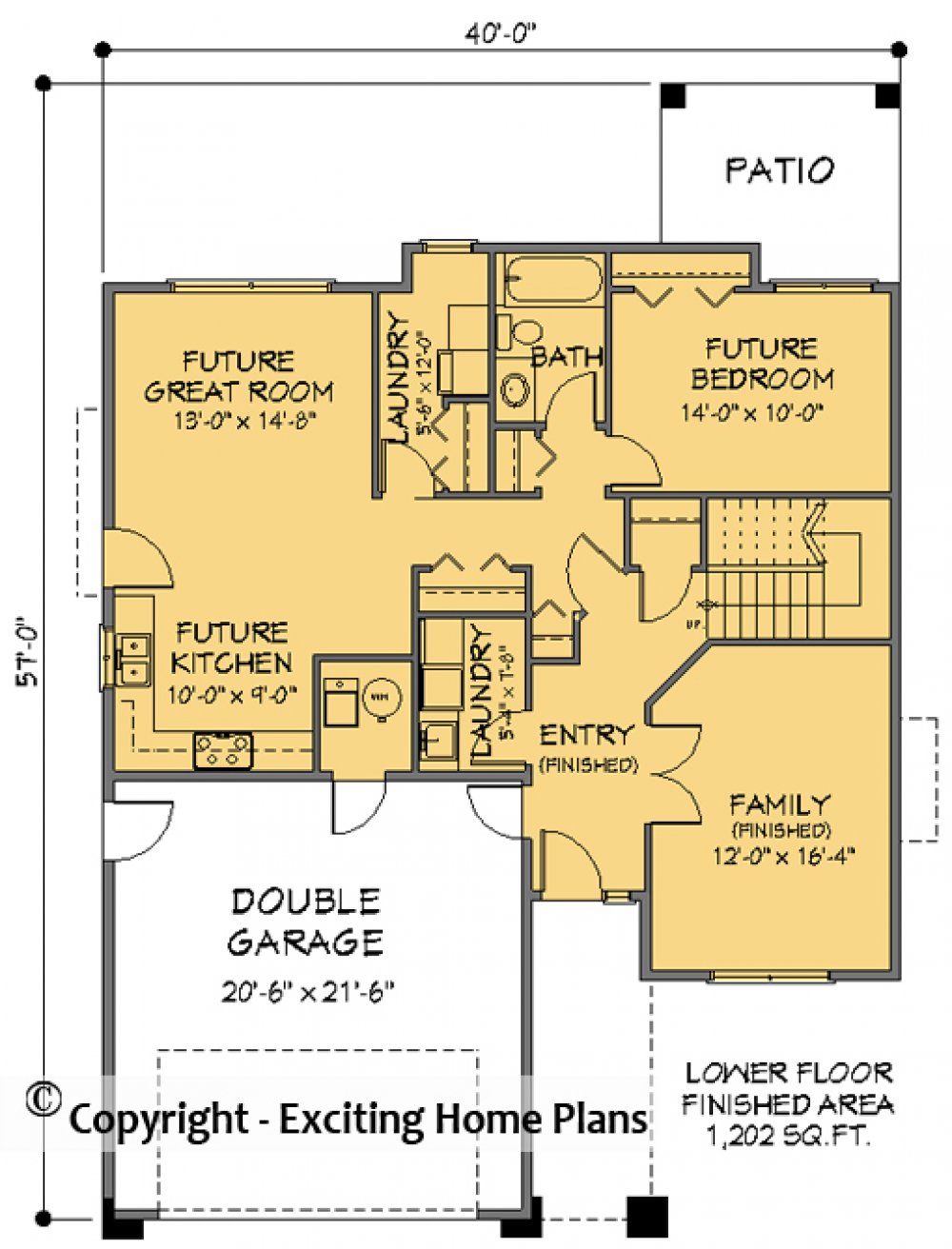 House Plan E1038-10  Lower Floor Plan