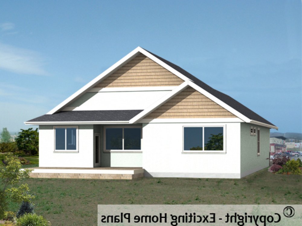 House Plan E1578-10 Rear 3D View REVERSE