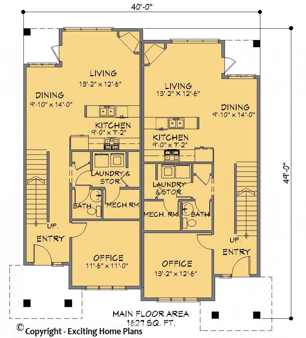 House Plan E1564-10 Main Floor Plan