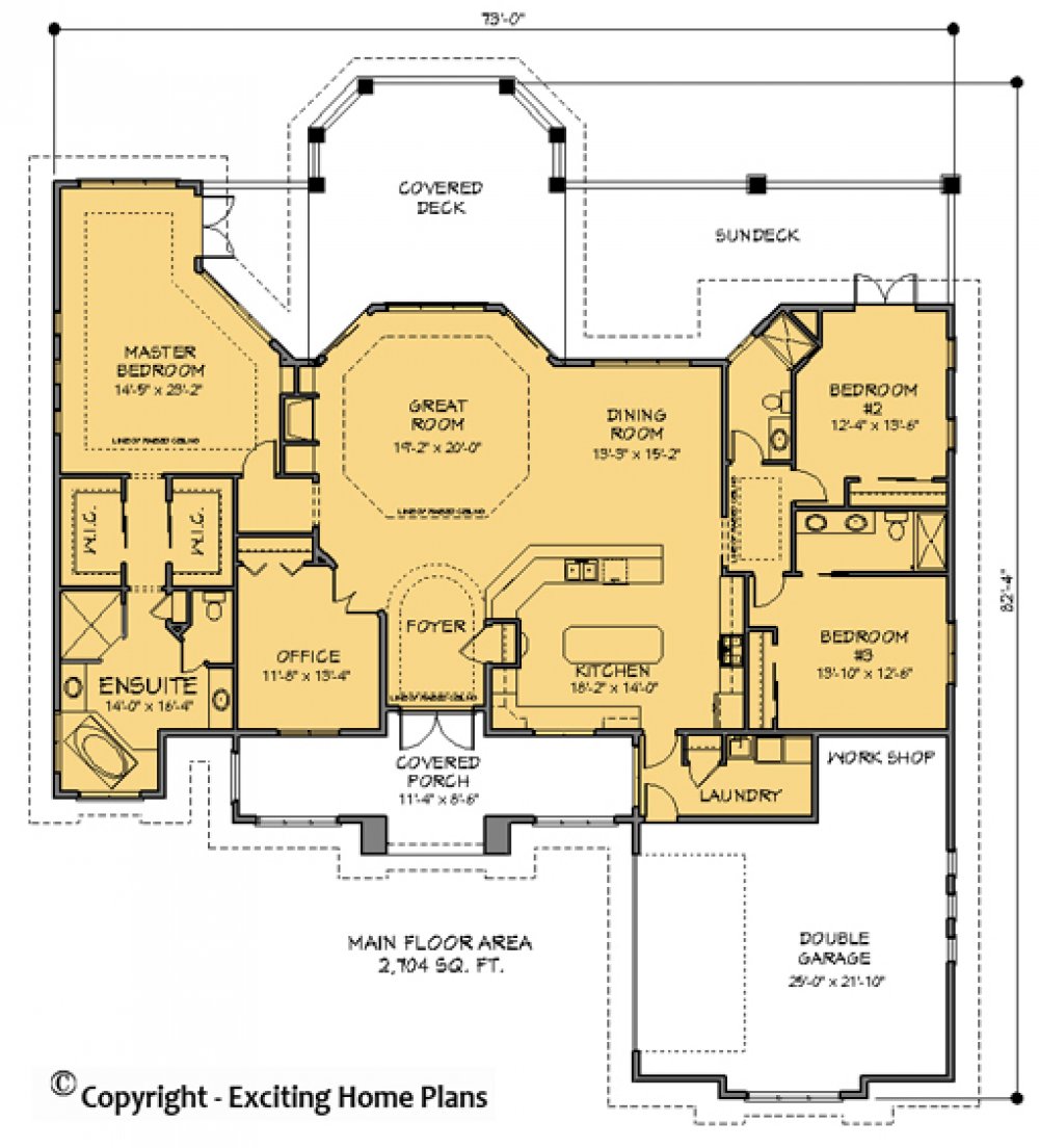 House Plan E1083-10 Main Floor Plan