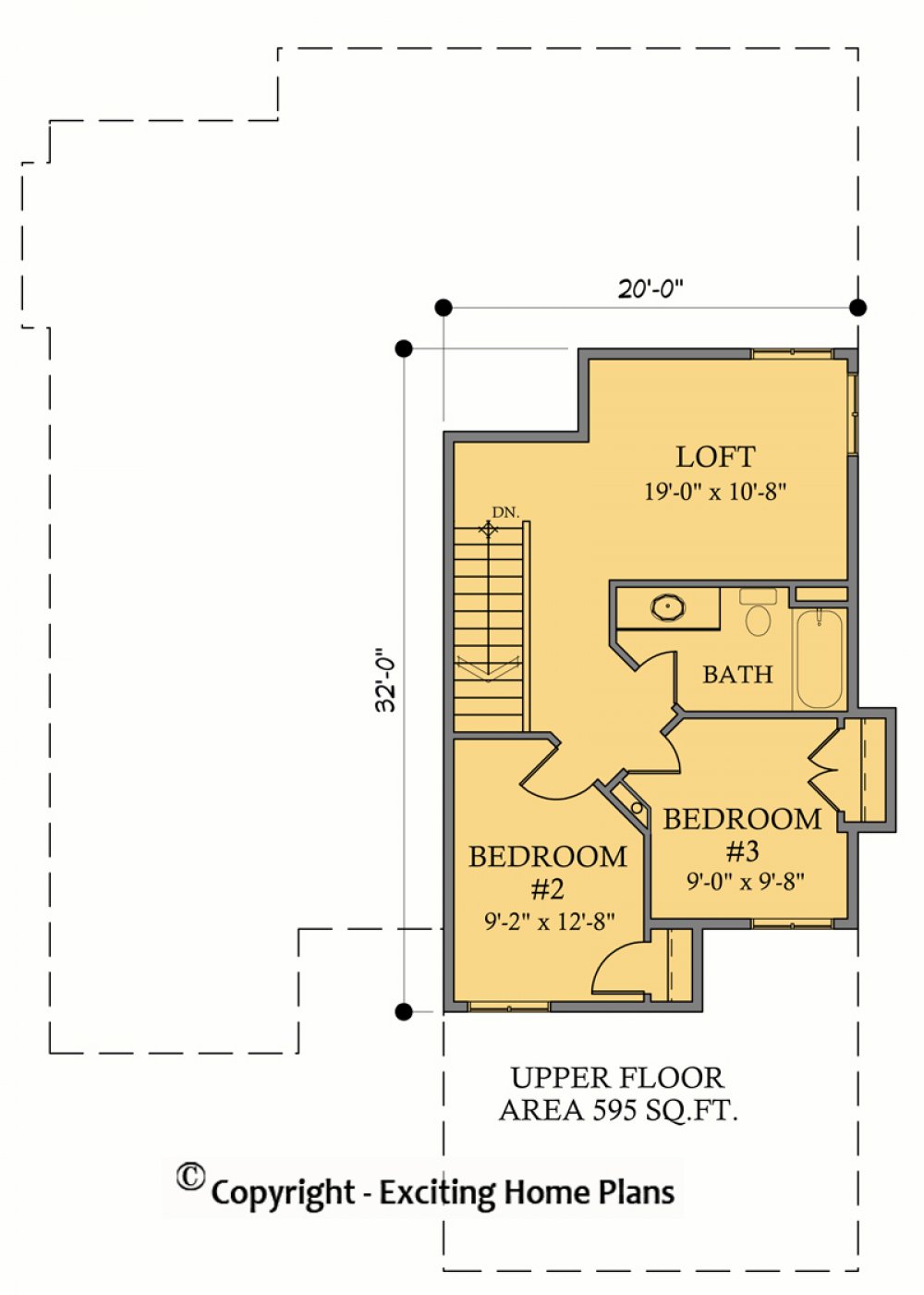 House Plan E1069-10 Upper Floor Plan