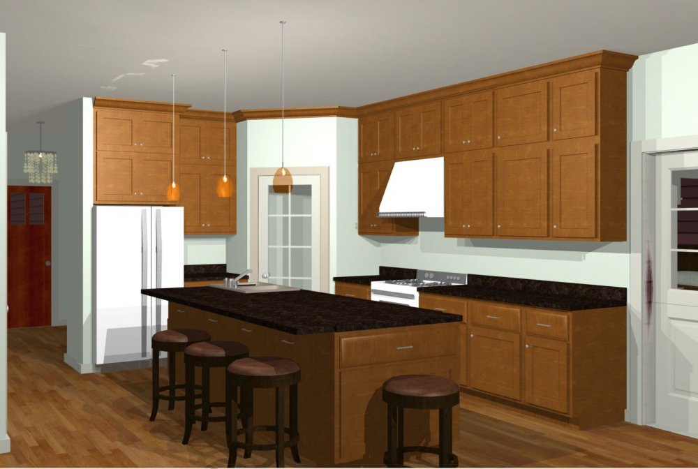 House Plan E1322-10 Interior Kitchen 3D Area