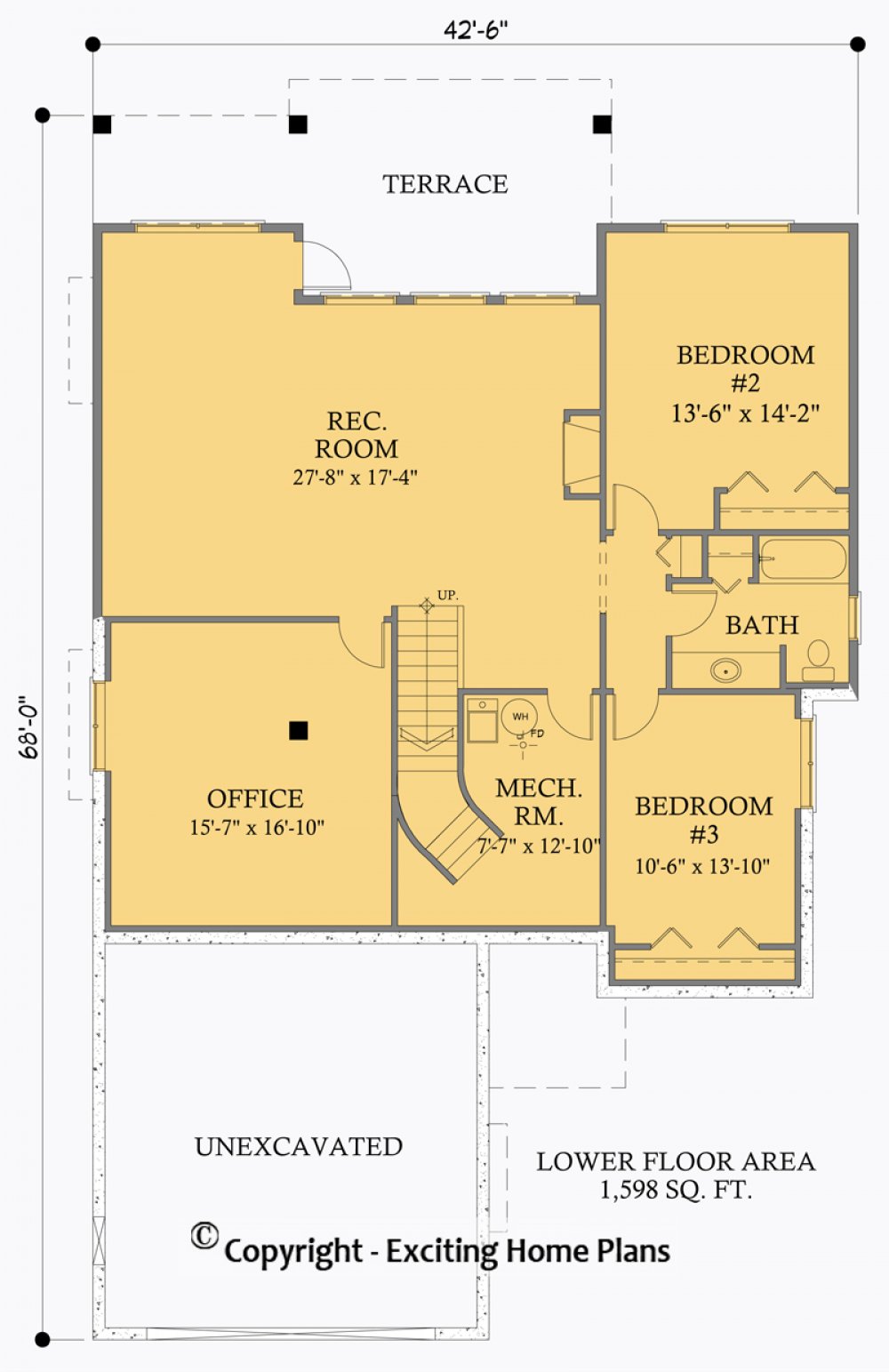 House Plan E1059-10 Lower Floor Plan