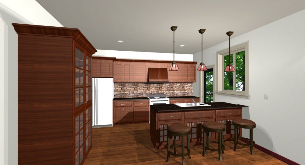 House Plan E1451-10 Interior Kitchen 3D Area