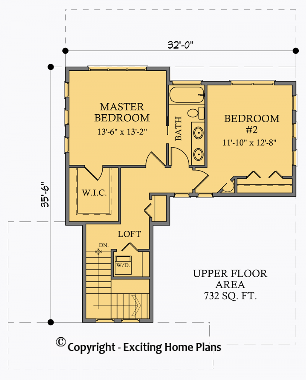 House Plan E1011-10 Upper Floor Plan
