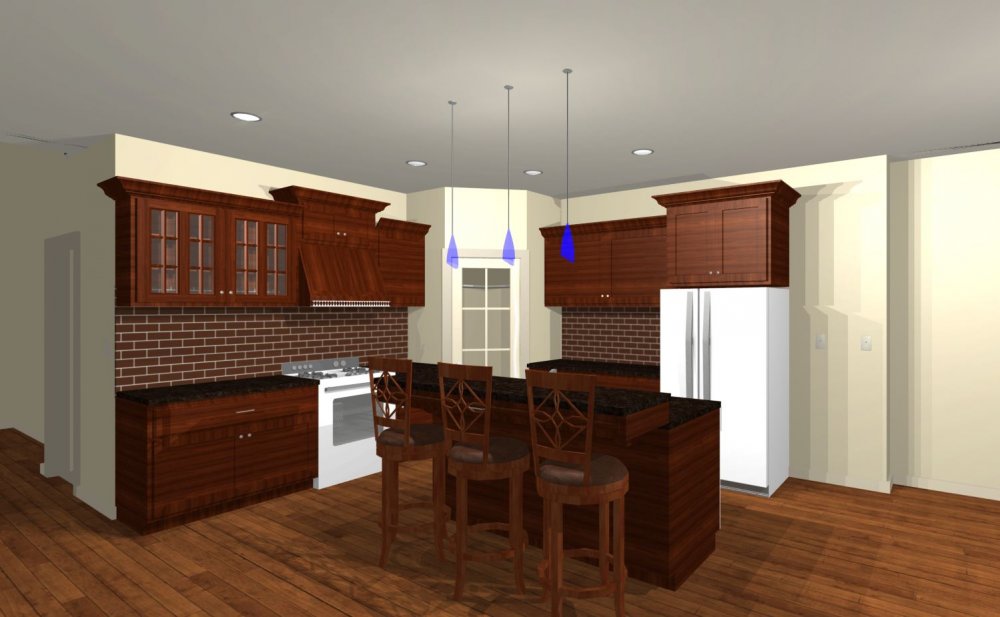 House Plan E1589-10 Interior Kitchen 3D Area