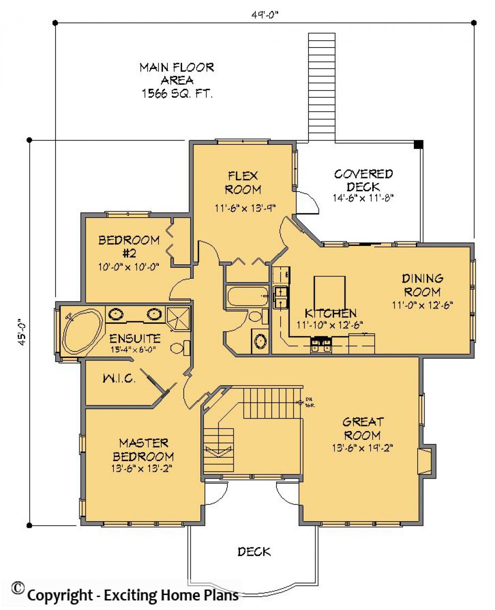 House Plan E1217-10 Main Floor Plan