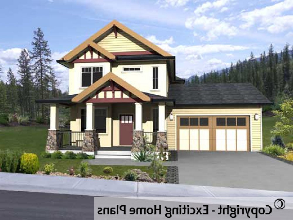 House Plan E1205-10 Exterior 3D View REVERSE