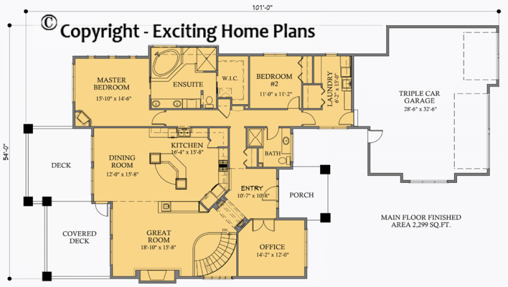 House Plan E1037-10 Main Floor Plan