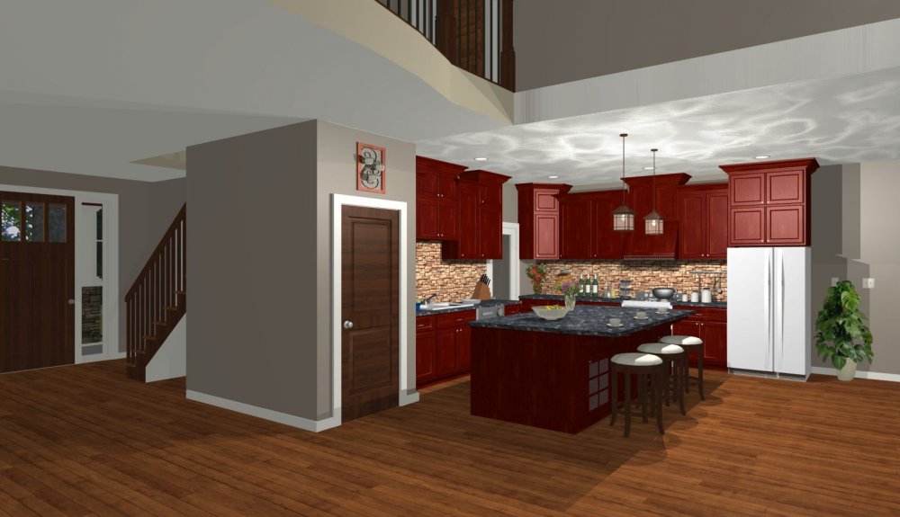 House Plan E1468-10  Interior Kitchen 3D Area