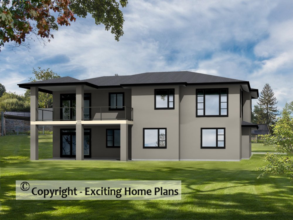 House Plan E1770-10 Rear Exterior View of Home