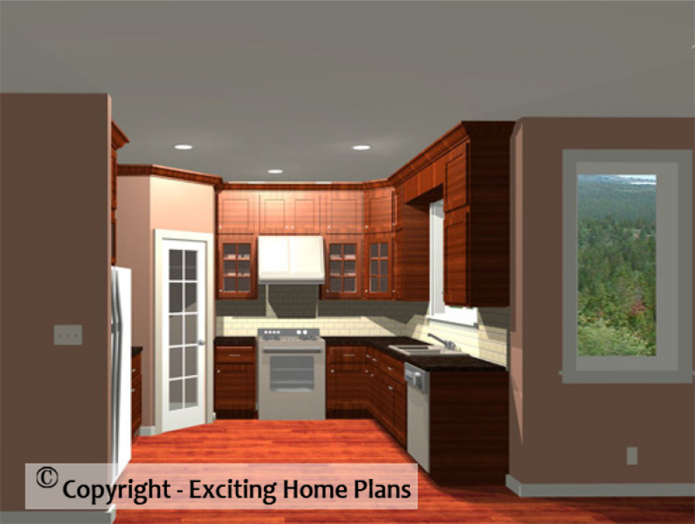 House Plan E1044-10 Interior Kitchen 3D Area