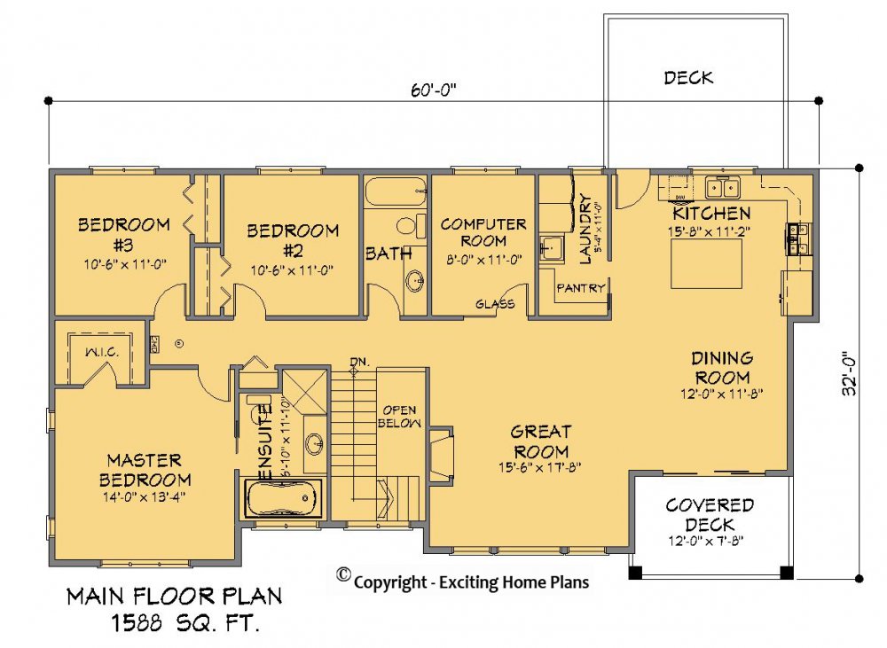 House Plan E1389-10 Main Floor Plan