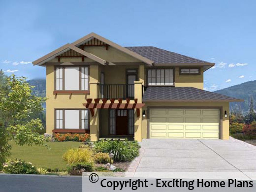House Plan E1146-10 Front 3D View