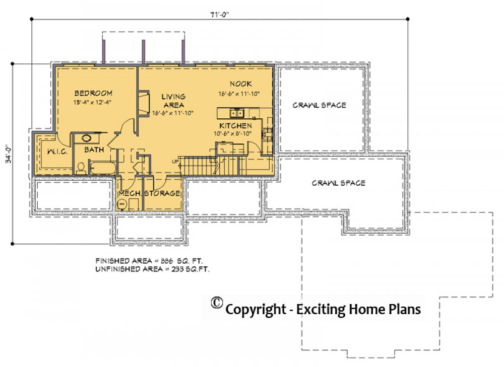 House Plan E1295-10 Foundation Floor Plan