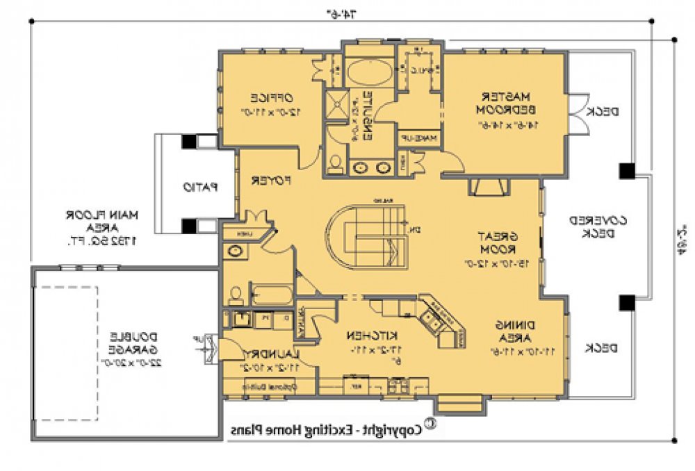 House Plan E1099-10 Main Floor Plan REVERSE