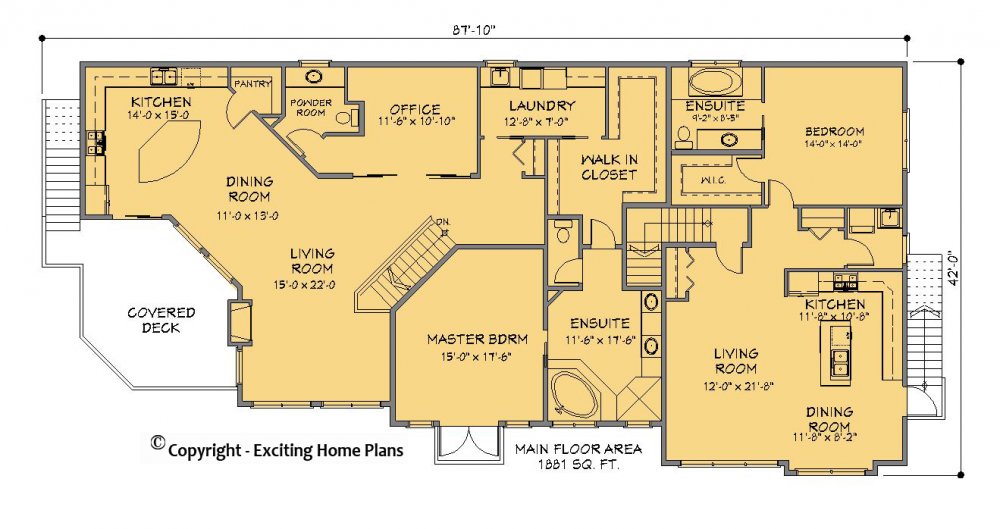 House Plan E1243-10 Main Floor Plan