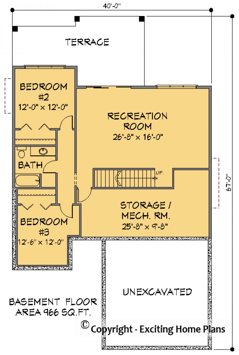 House Plan E1602-10 Lower Floor Plan