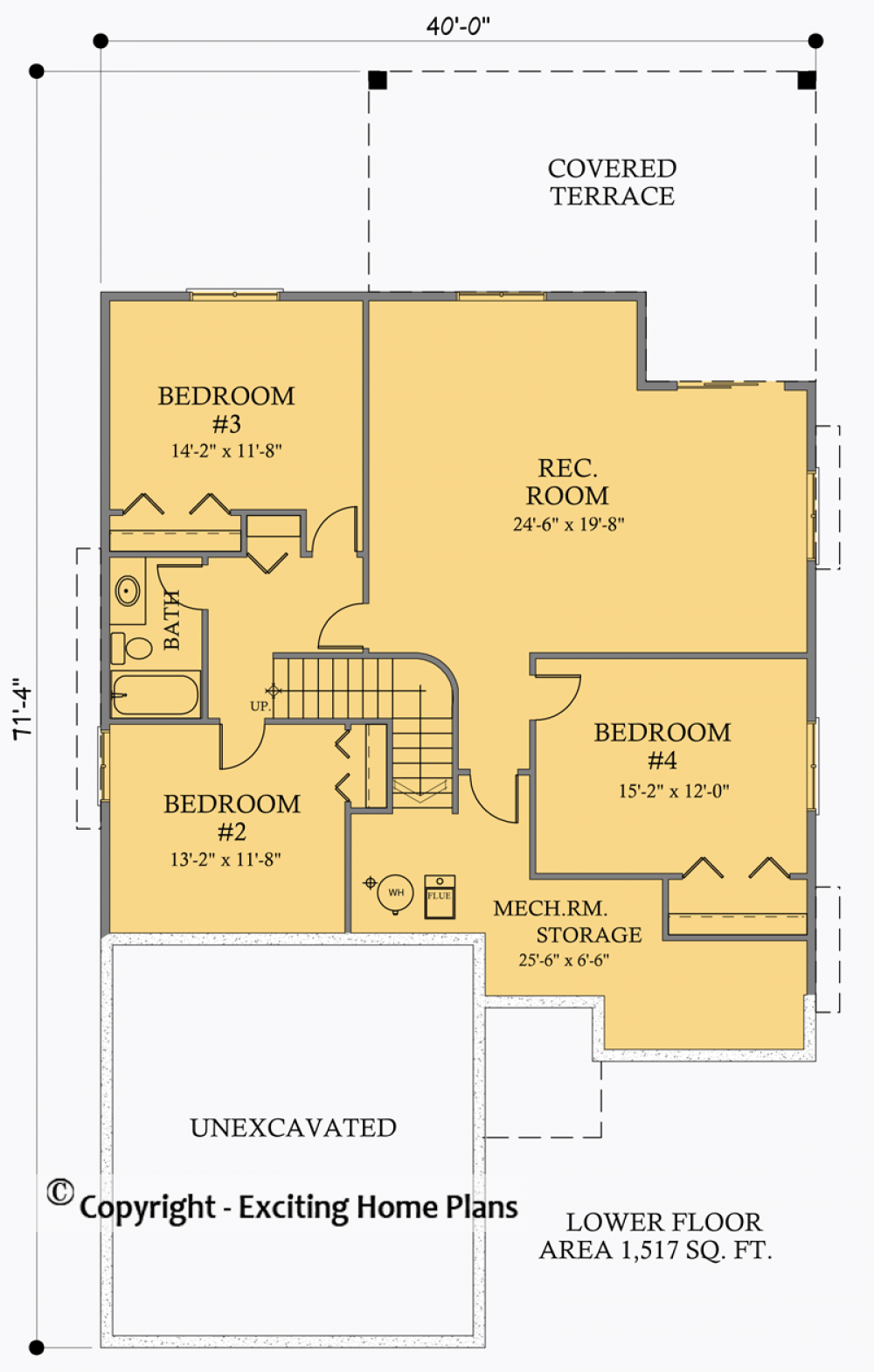 House Plan E1052-10 Lower Floor Plan