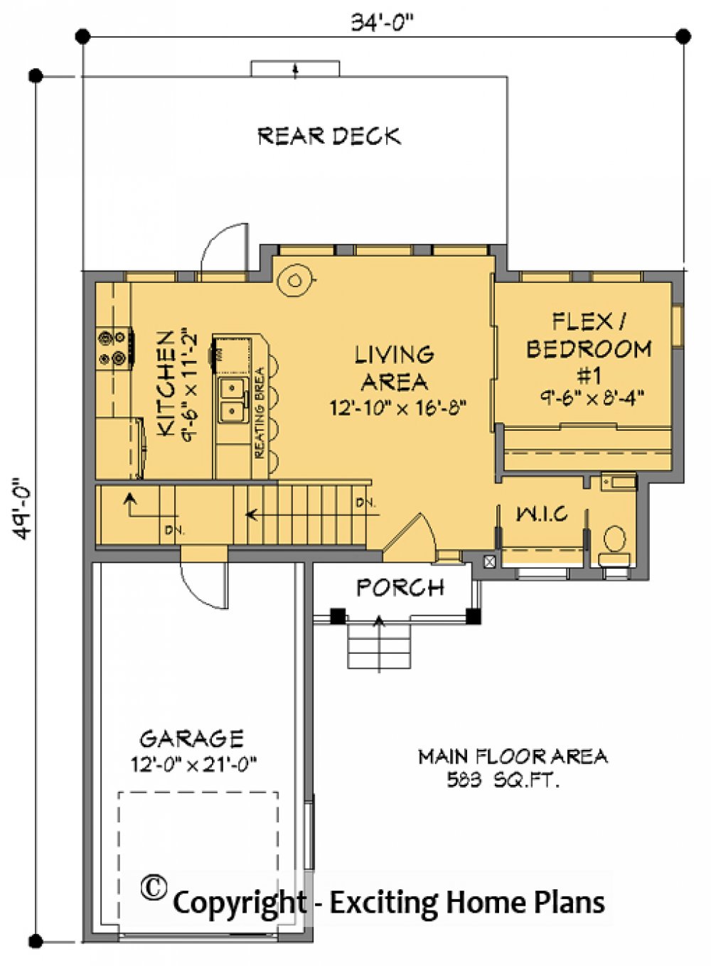 House Plan E1722-10 Main Floor Plan